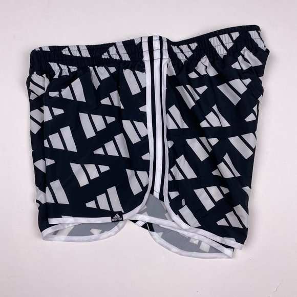 NEW Adidas Marathon 20 Celebration 4" Running Shorts Womens Large Black GM1585 - Picture 3 of 12